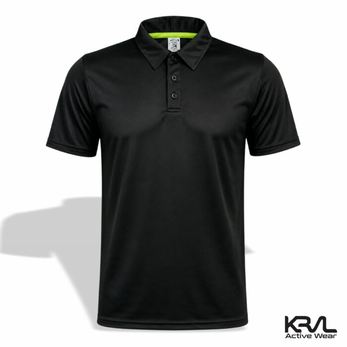 Playera polo de secado rápido color negro KRAL